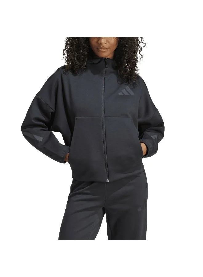 Adidas BLACK Z.N.E. Full Zip Hoodie for Women | Best Price UAE