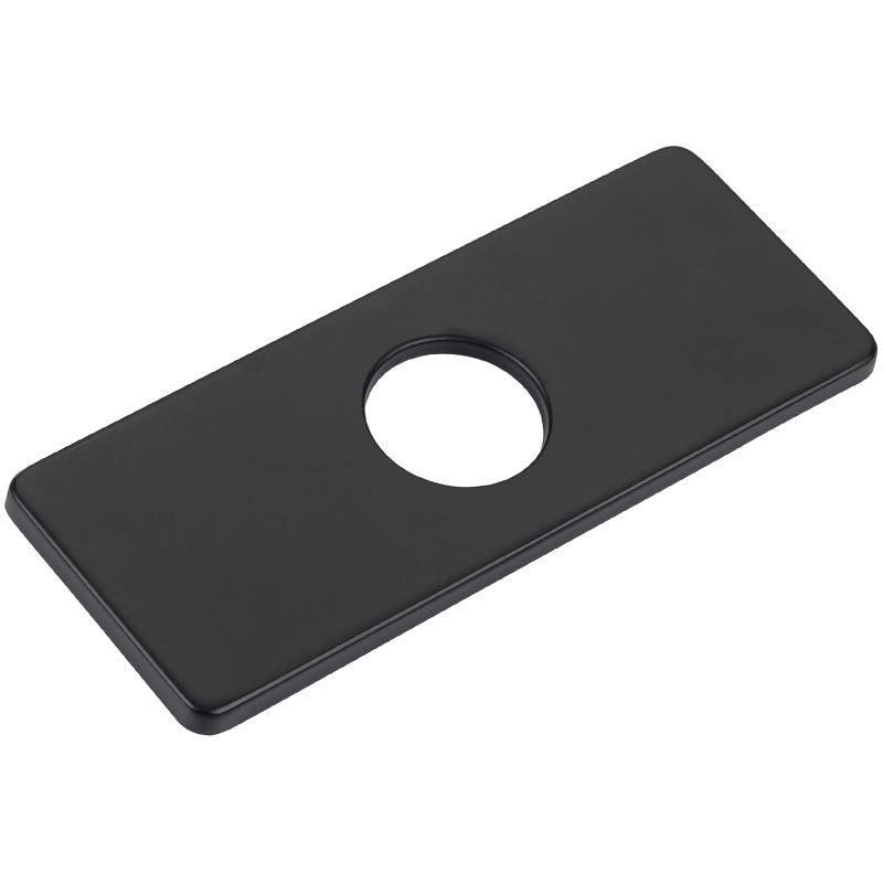 KAIYING 6 Hole Cover Deck Plate for Bathroom Vanity Sink 3to1 Bathroom Faucet Escutcheon Plate Rectangle Stainless Steel Matte Black