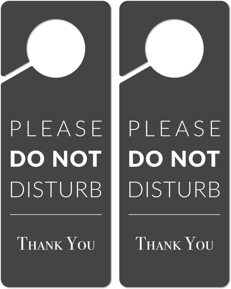 Fun-Plus Do Not Disturb Door Hanger Sign, 2 Pack (Printed on Both Sides), 9.3″x3.5″PVC Plastic, Please Do Not Disturb Sign for Home, Office, Hotel, Bathroom, Bedroom, Pumping, Breastfeeding, Therapists, Clinic - Image 1