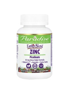 Paradise Herbs Paradise Herbs, Earth's Blend, Zinc Picolinate, 30 mg, 90 Vegetarian Capsules  - Image 1