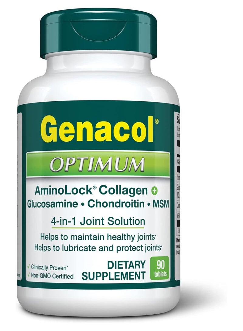 Genacol Optimum – Glucosamine, Chondroitin, MSM and Ultra-Hydrolyzed Collagen Tablets, Maintains Healthy Joints, Protects & Lubricate Cartilage, 90 Tablets (30-Day Supply) - Image 1