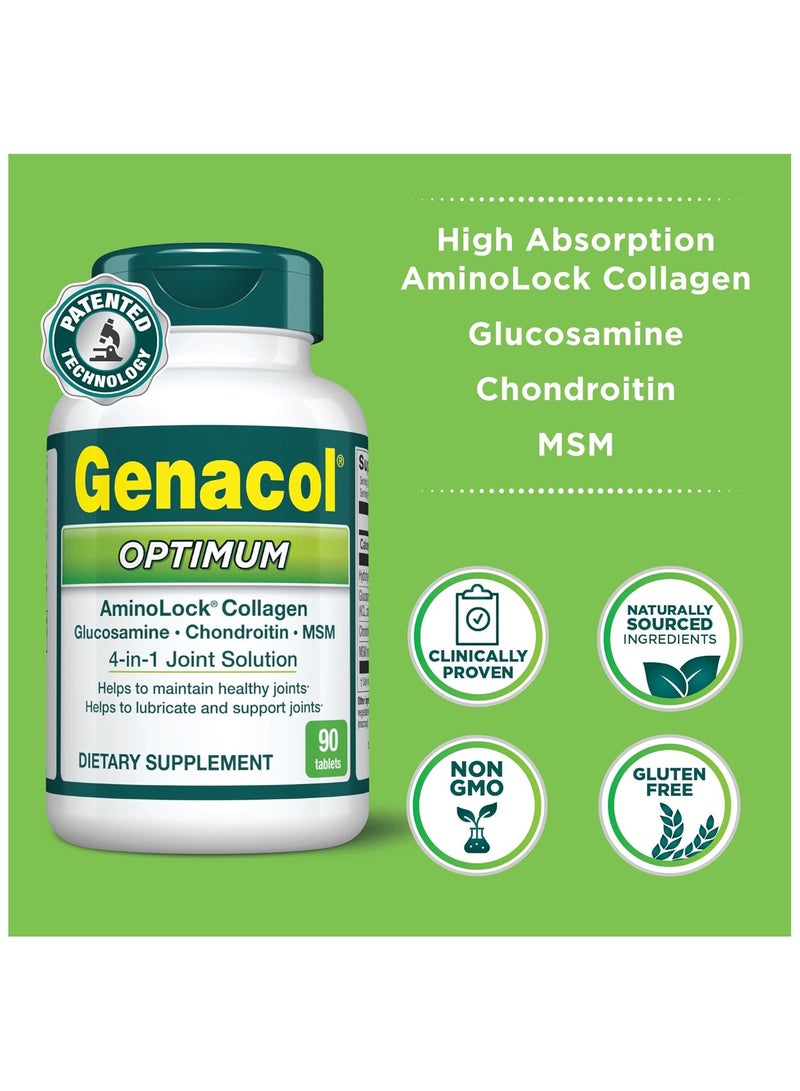 Genacol Optimum – Glucosamine, Chondroitin, MSM and Ultra-Hydrolyzed Collagen Tablets, Maintains Healthy Joints, Protects & Lubricate Cartilage, 90 Tablets (30-Day Supply) - Image 2