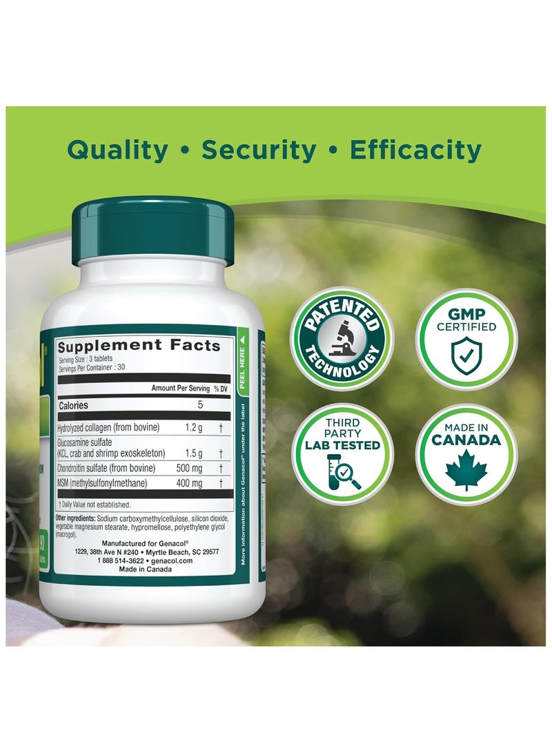 Genacol Optimum – Glucosamine, Chondroitin, MSM and Ultra-Hydrolyzed Collagen Tablets, Maintains Healthy Joints, Protects & Lubricate Cartilage, 90 Tablets (30-Day Supply) - Image 4