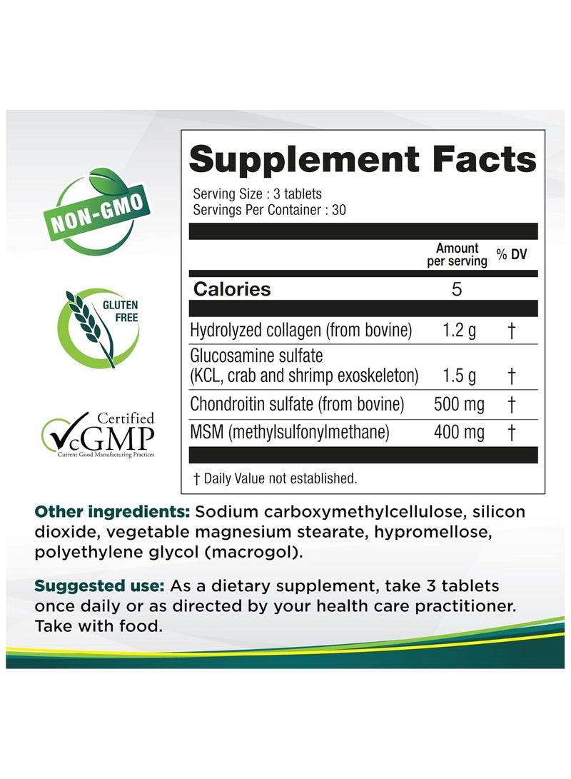 Genacol Optimum – Glucosamine, Chondroitin, MSM and Ultra-Hydrolyzed Collagen Tablets, Maintains Healthy Joints, Protects & Lubricate Cartilage, 90 Tablets (30-Day Supply) - Image 3