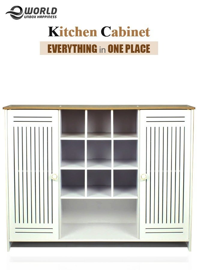 Eworld Portable Freestanding Entryway kitchen Square Cube Shelf Unit Household Storage Organiser Cabinet for Kitchen - Image 1