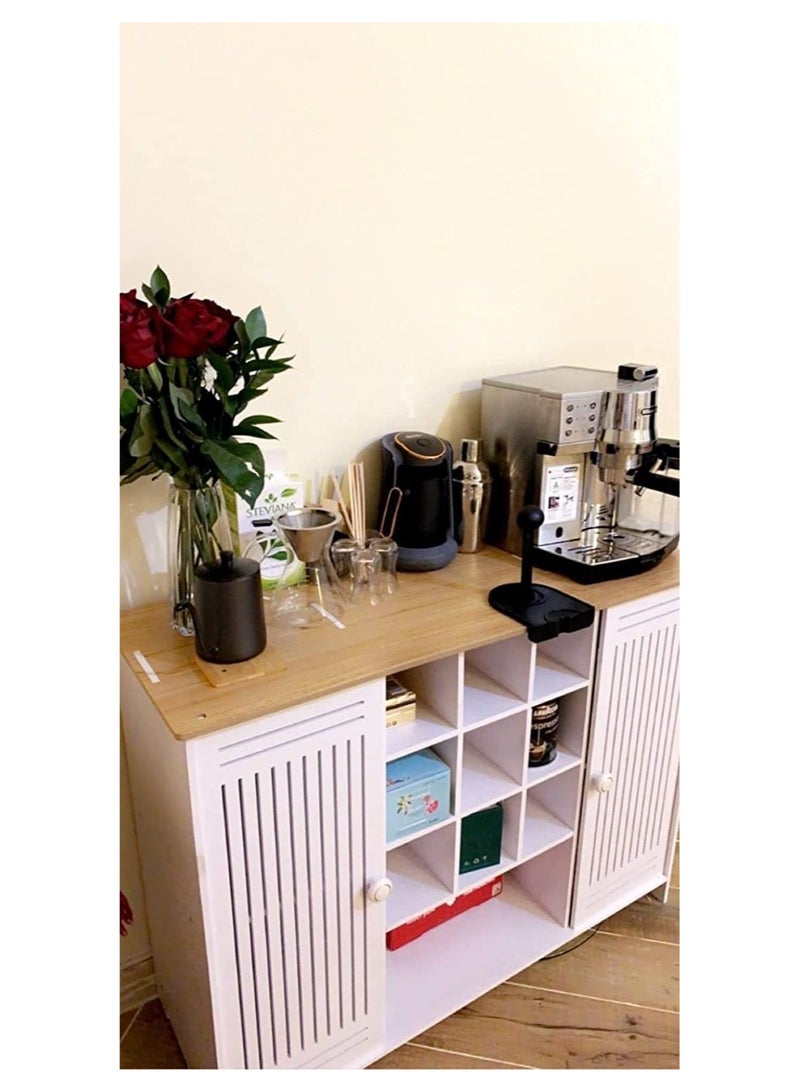 Eworld Portable Freestanding Entryway kitchen Square Cube Shelf Unit Household Storage Organiser Cabinet for Kitchen - Image 4