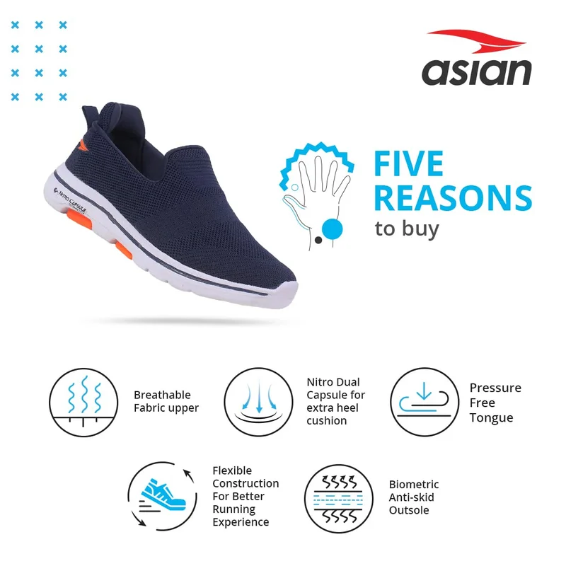 أسيان Blue Sport Walking Shoes for Men