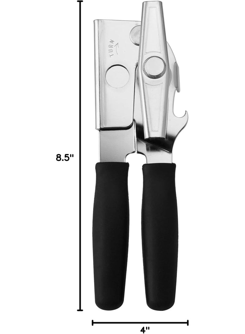 Swing-A-Way Comfort Comfort Grip Can Opener - All-Steel Construction, Smooth - Easy to Use, High-Carbon Cutting Wheel, Integrated Bottle Opener, Easy to Clean, Ideal for Arthritis and Seniors (Black) - Image 2