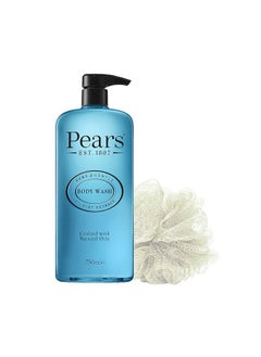 Pears Pure & Gentle Mint Extract Body Wash With Glycerin, Dermatogically Tested, 100% Soap Free Shower Gel,Imported,750 Ml (Free Loofah)  - Image 1