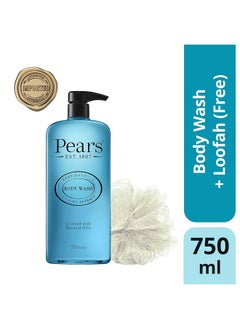 Pears Pure & Gentle Mint Extract Body Wash With Glycerin, Dermatogically Tested, 100% Soap Free Shower Gel,Imported,750 Ml (Free Loofah)  - Image 2