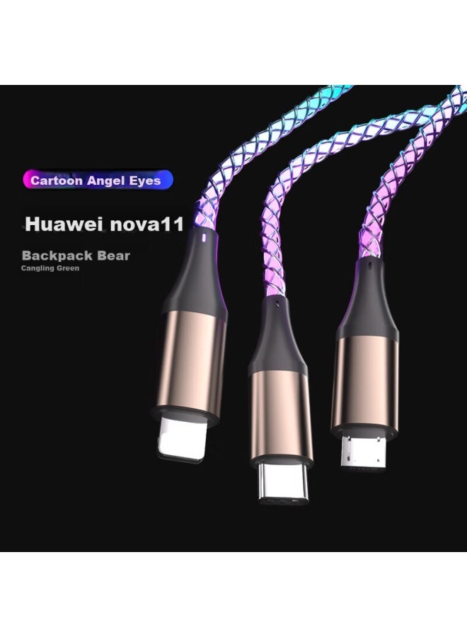 Zitai A Three-in Super Fast Charging Data Cable, 66w Three-in Charging Cord, Compatible With Apple And Android, Type-c Phones, 1.2 Meters - Image 3