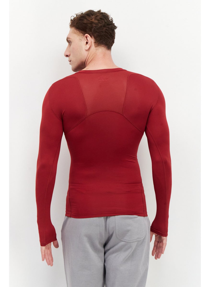 umbro Men Sportswear Fit Long Sleeves Training T-Shirt, Red  - Image 4