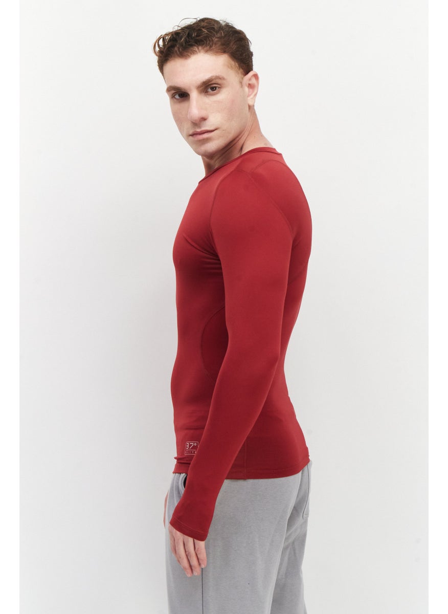 umbro Men Sportswear Fit Long Sleeves Training T-Shirt, Red  - Image 2