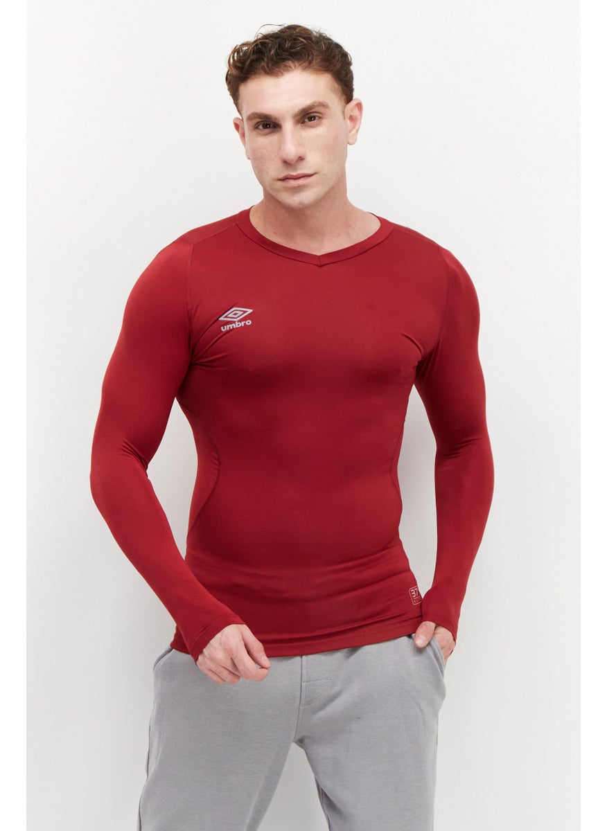 umbro Men Sportswear Fit Long Sleeves Training T-Shirt, Red  - Image 1
