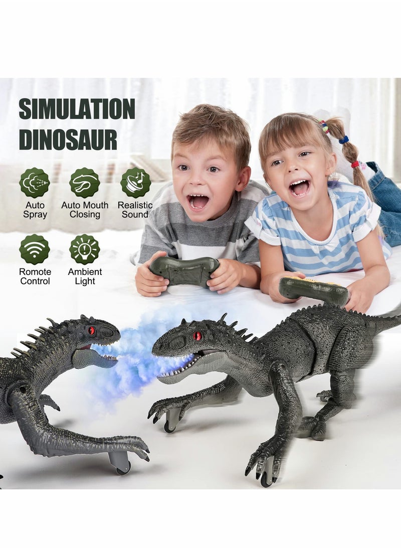 SYOSI Remote Control Dinosaur for Boys 4 7 8 12, RC Walking Dinosaur Toys with Mist Spraying and Sounds, Large Trex Robot Dinosaur Toy for Boys Kids 5 7 8 12  - Image 5