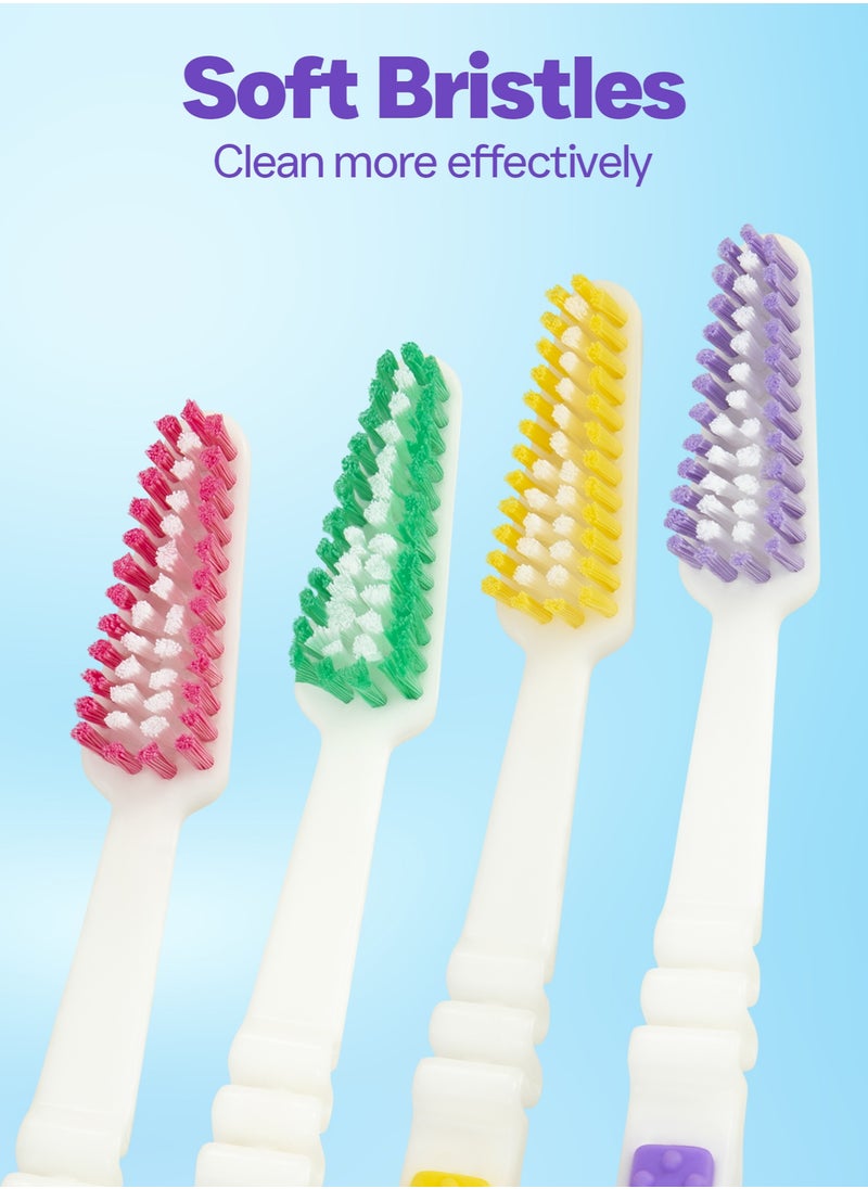Shield Care - Shield Care Flex Manual Toothbrush Value Pack, Full Multi-Level Filaments, Soft Bristles for Deep Cleaning, Designed to Improve Gum Health, Ideal for Adults - 4 Count (Pack of 1) - Image 1
