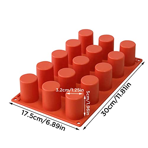 TOPYS 15 Cavities Cylindrical Fondant Silicone Mold DIY Cylinder Pastry Cupcake Jelly Mousse Pan Pudding Muffin Chocolate Making Supplies Cookie Shot Moluds For Baking - Image 5