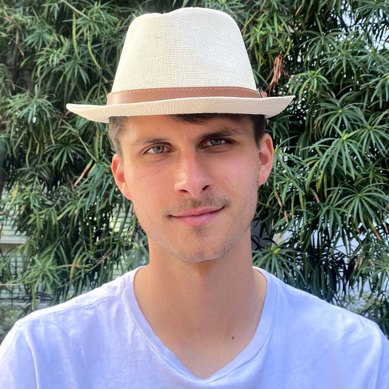 Simplicity قبعات فيدورا بأسلوب بنما البسيط للنساء والرجال، قبعة شمسية من القش مع حزام، طبيعية، L/XL - Image 5