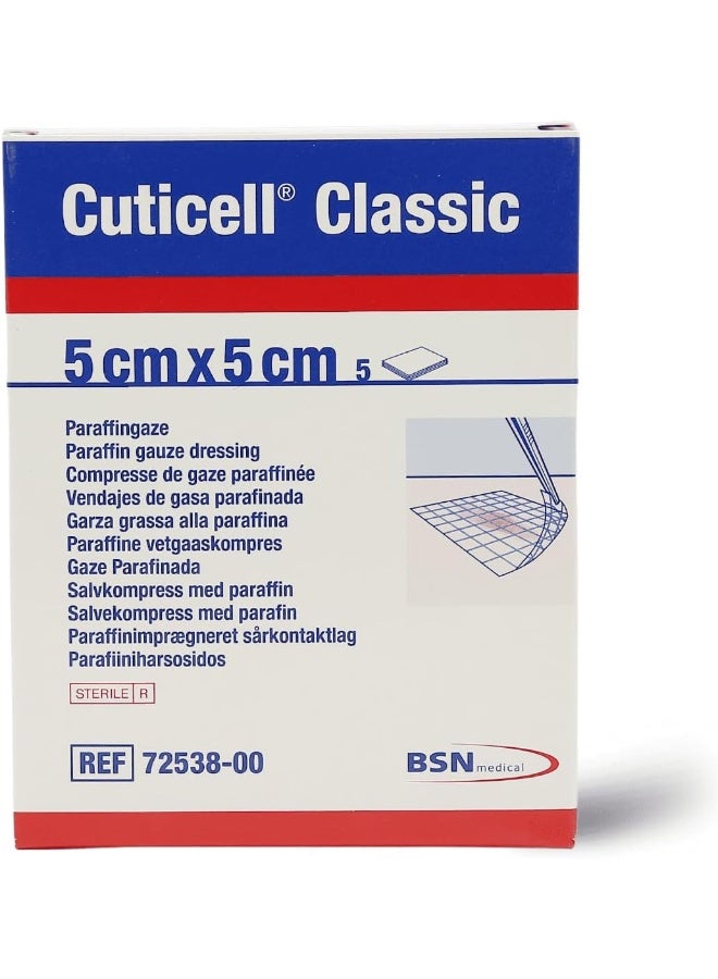 BSN Medical BSN Medical Cuticell Classic Sterile Paraffin Gauze Dressing Set 5-Pieces, 5 cm x 5 cm Size - Image 1