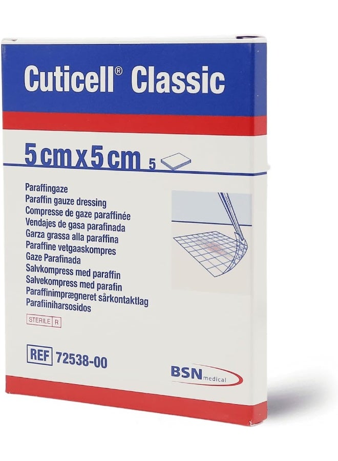 BSN Medical BSN Medical Cuticell Classic Sterile Paraffin Gauze Dressing Set 5-Pieces, 5 cm x 5 cm Size - Image 3