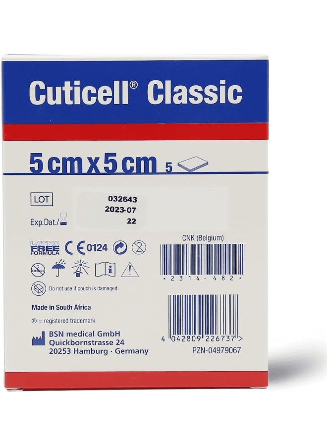 BSN Medical BSN Medical Cuticell Classic Sterile Paraffin Gauze Dressing Set 5-Pieces, 5 cm x 5 cm Size - Image 2