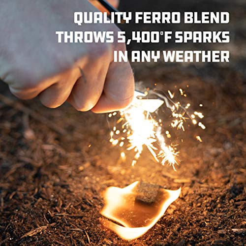 UCO Titan Fire striker Ferro Rod Fire Starting Survival Tool with Tether and Multitool, 20,000+ Strikes - Image 4