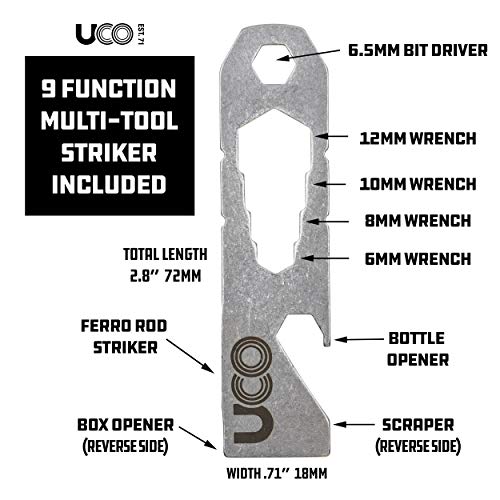 UCO Titan Fire striker Ferro Rod Fire Starting Survival Tool with Tether and Multitool, 20,000+ Strikes - Image 3