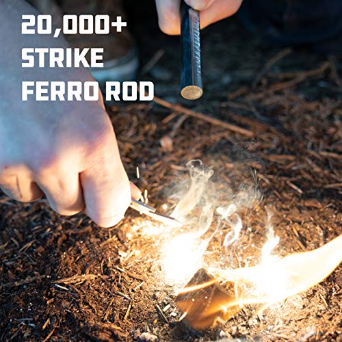 UCO Titan Fire striker Ferro Rod Fire Starting Survival Tool with Tether and Multitool, 20,000+ Strikes - Image 2