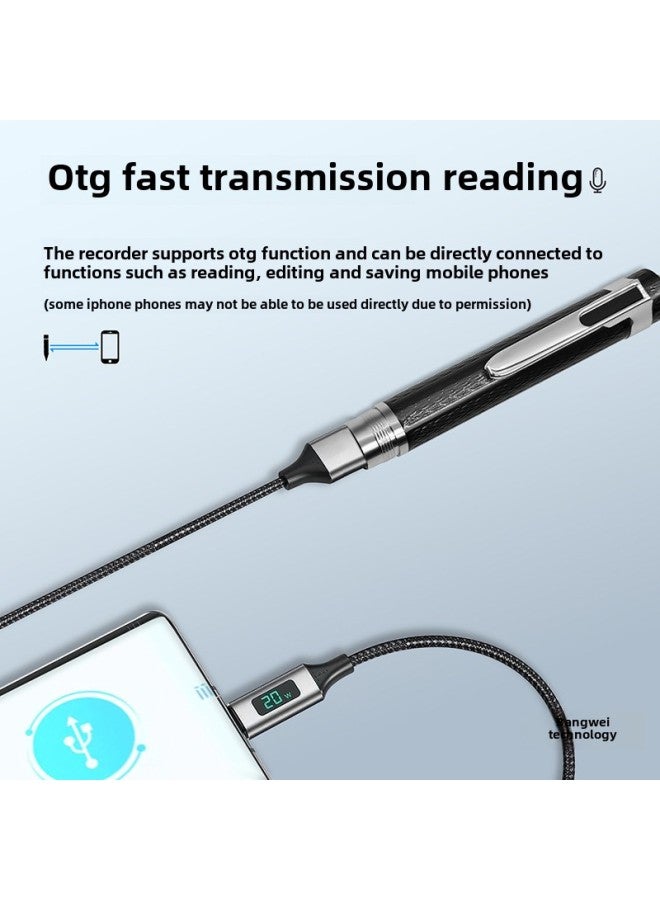 منفذ 128G مسجل ذاكرة كبير عالي الوضوح لتعلم الاجتماعات قابل للكتابة ومسجل محمول طويل التحمل - اللون: فضي - السعة: 128 جيجابايت - Image 3