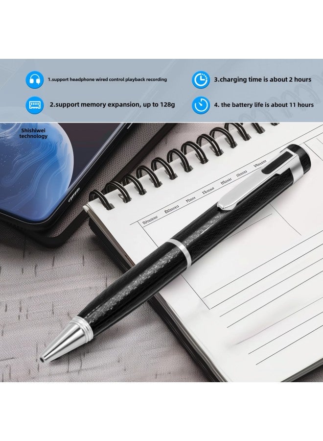 منفذ 128G مسجل ذاكرة كبير عالي الوضوح لتعلم الاجتماعات قابل للكتابة ومسجل محمول طويل التحمل - اللون: فضي - السعة: 128 جيجابايت - Image 4