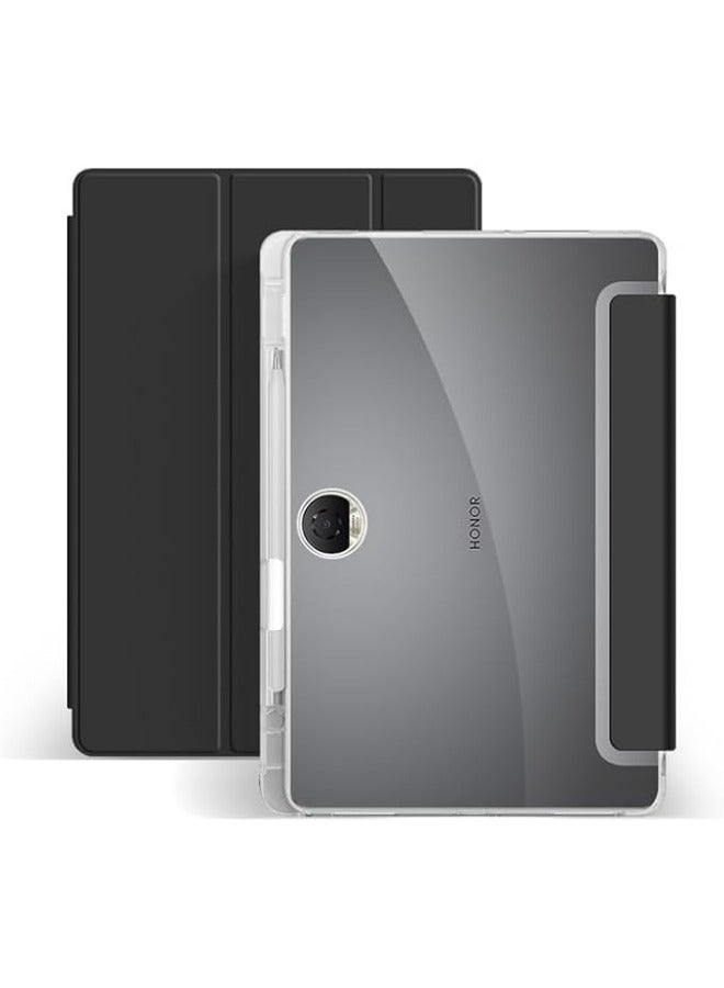 متوافقة مع Honor Pad 9 بحجم 12.1 بوصة عام 2023، حافظة شفافة مع حامل للقلم، غطاء مانع للصدمات مع غلاف خلفي واضح النعومة، يعمل بالاستيقاظ /السكون تلقائياً. - Image 1