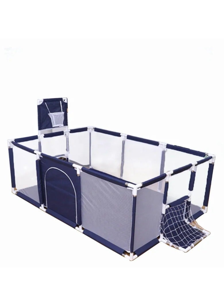 Pikkaboo Happy Game Fence Baby Playpen with Basketball Hoop & 30 Free balls-Navy - Image 3
