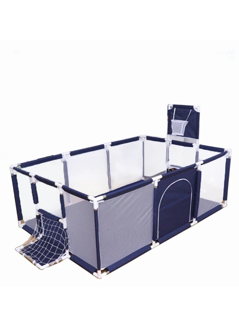 Pikkaboo Happy Game Fence Baby Playpen with Basketball Hoop & 30 Free balls-Navy - Image 4