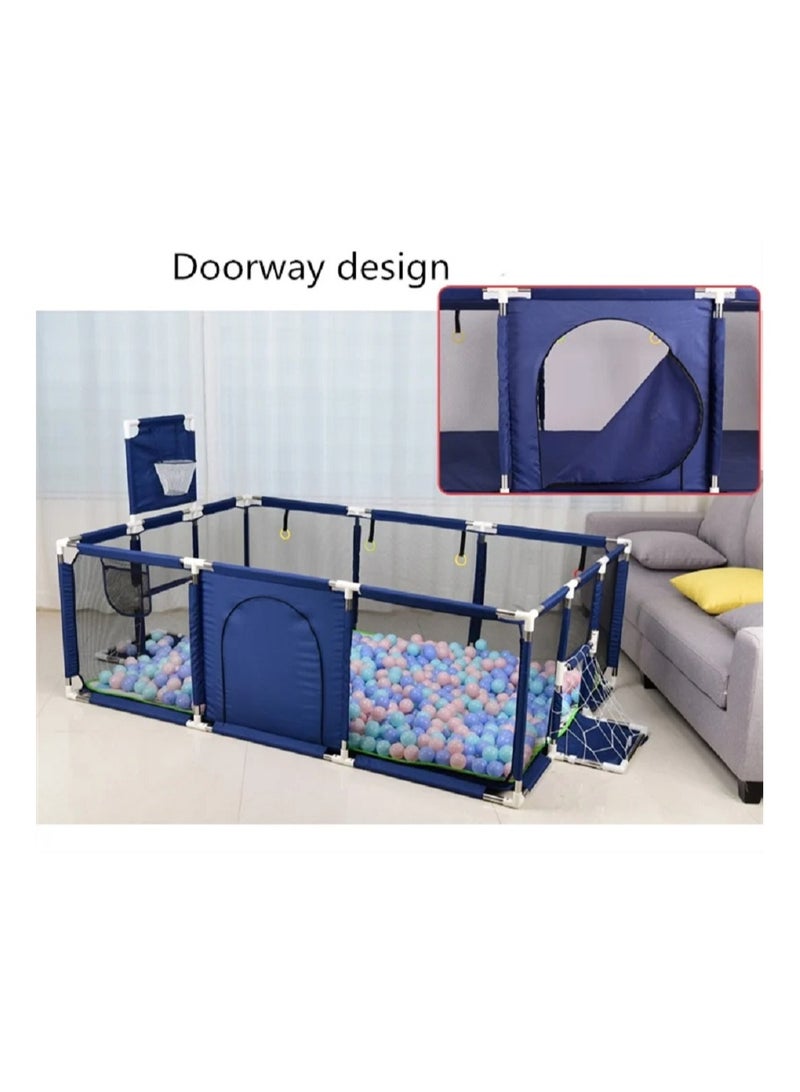 Pikkaboo Happy Game Fence Baby Playpen with Basketball Hoop & 30 Free balls-Navy - Image 5