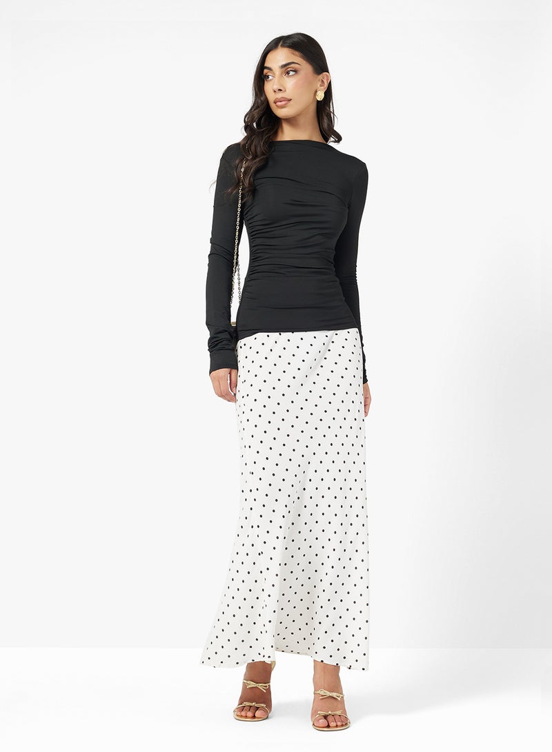 ELLA Fitted Top With Asymmetric  Neck - Image 4