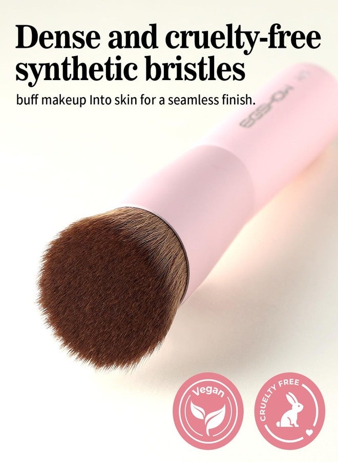 EIGSHOW Foundation Brush, Pocket Flat Top Kabuki Makeup Brush (F675-Pink) - Image 2