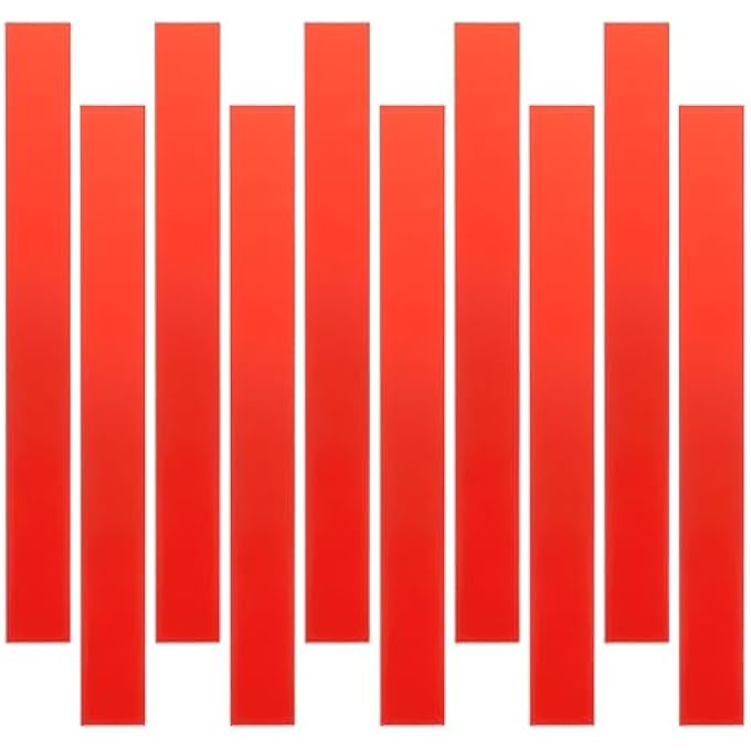 10PCS SELF-ADHESIVE FLEXIBLE MOLDING TRIM 7.8" X 0.8" MIRROR LIKE STICKER ACRYLIC GAP FILLER TRIM STRIP DECALS STICKER FOR WALL FRAMES WALLPAPER BORDER WAIST LINES, RED - Image 2