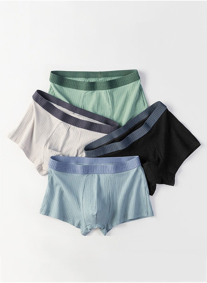 4 Pack Men's Antibacterial Boxer Briefs 4 color Breathable pure cotton MenS Panties Soft Stretchy Boxer Shorts Underpants