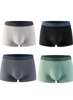 Generic 4 Pack Men's Antibacterial Boxer Briefs 4 color Breathable pure cotton MenS Panties Soft Stretchy Boxer Shorts Underpants  - Image 2