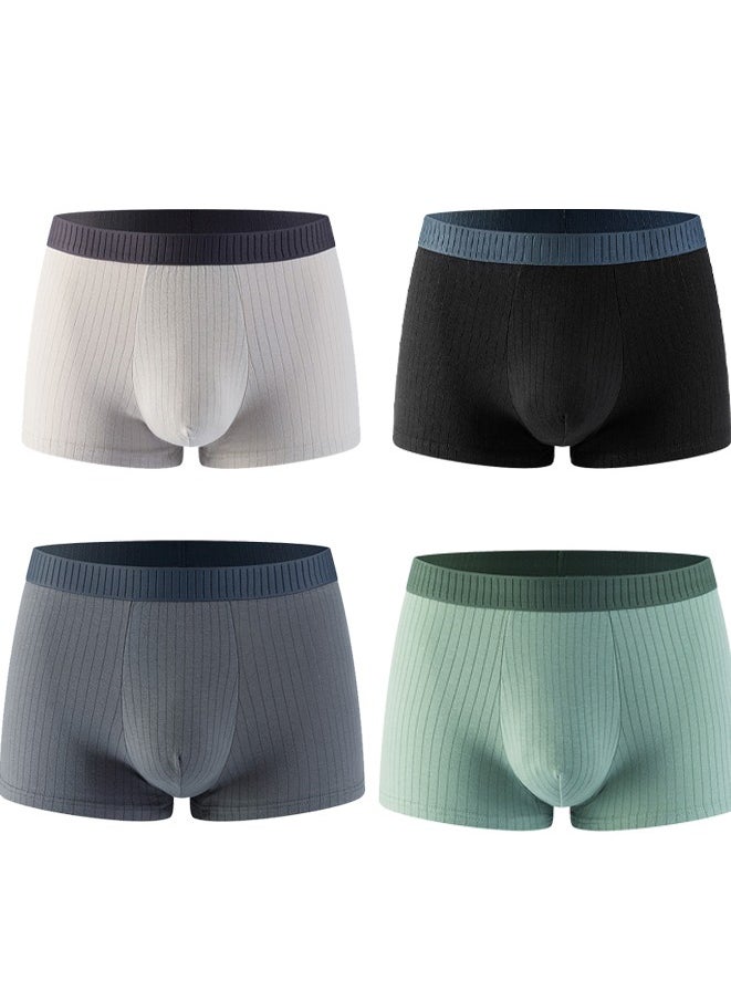 Generic 4 Pack Men's Antibacterial Boxer Briefs 4 color Breathable pure cotton MenS Panties Soft Stretchy Boxer Shorts Underpants  - Image 2