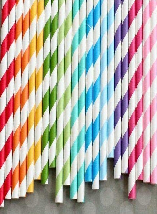 AmigozZ Made in India Biodegradable Paper Drinking Straws Pack of 100pcs with 6mm Diameter for Juices, Shakes, Smoothies, Party Supplies Decorations (Random Colours and Designs) - Image 5