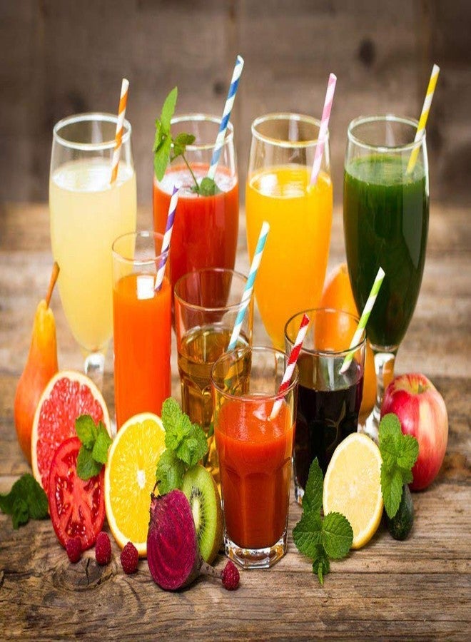AmigozZ Made in India Biodegradable Paper Drinking Straws Pack of 100pcs with 6mm Diameter for Juices, Shakes, Smoothies, Party Supplies Decorations (Random Colours and Designs) - Image 2