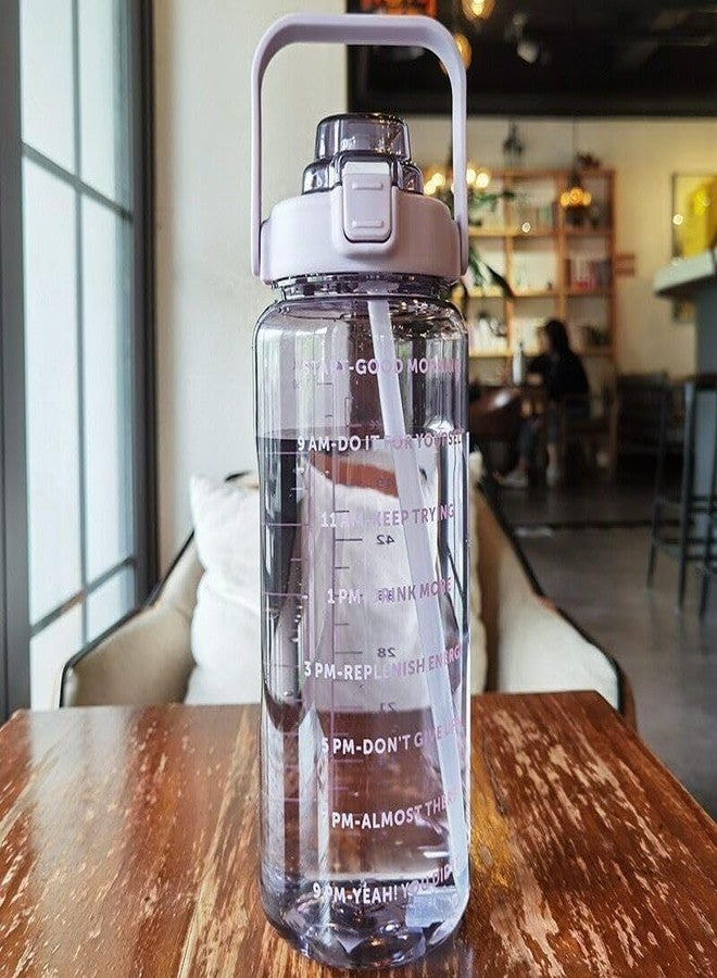Scribify 2 L Capacity Belt Straw Transparent Motivational Water Bottles|Time Marker Leak Proof&Break-Proof|Best Usage For Office/School/Gym/Travel Bottle|Bpa-Free Fitness Sports Bottle (multicolour) - Image 2