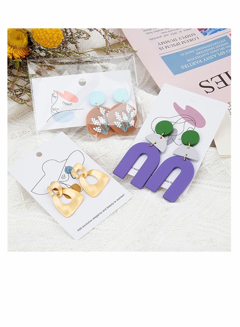 SYOSI Earring Holder Cards, Earring Display Holder Cards set for Earrings Necklace Jewelry Display and Packaging, 4 Patterns, Total 100 Pcs Earring Cards and Self- Sealing Bags - Image 5