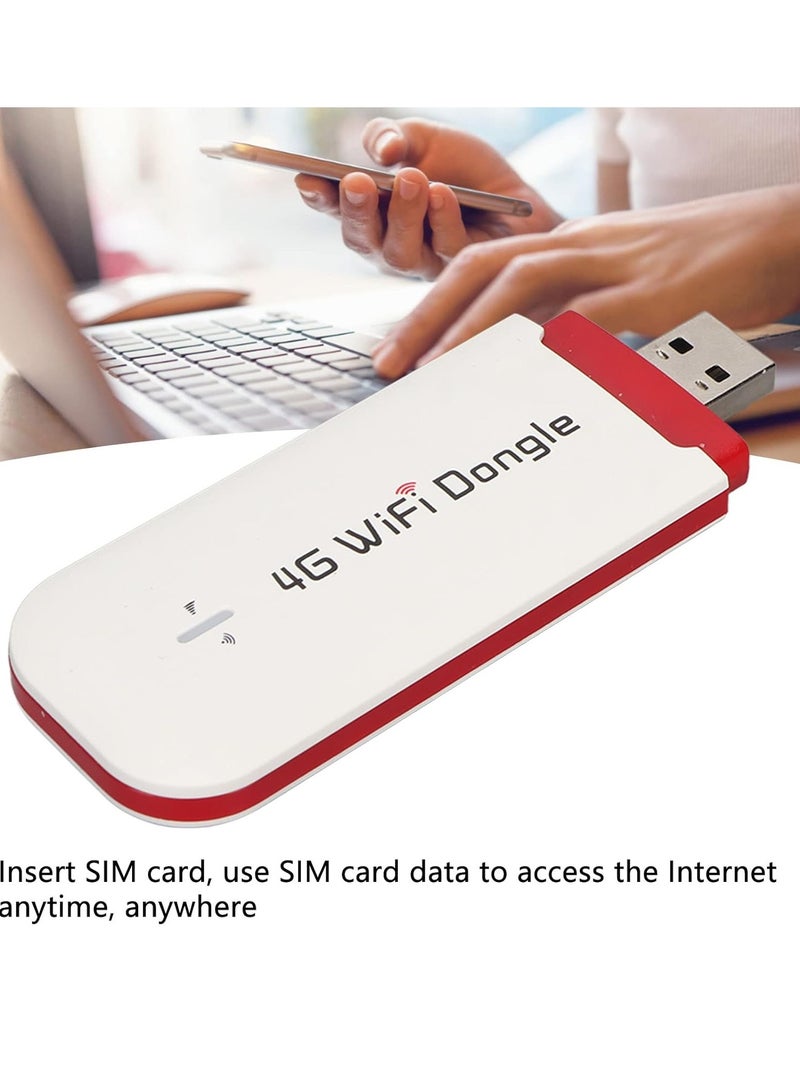 عام دونجل مودم واي فاي USB 4G LTE، أجهزة إنترنت محمولة، جهاز توجيه نقطة اتصال محمول صغير للسفر، مع فتحة بطاقة SIM، توصيل وتشغيل، مشاركة 10 مستخدمين - Image 2