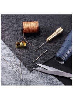 Canvas leather sewing aper needle set, copper handle + 6 kinds of needles + three-color long thread 135 meters + 2 thimble needles + needle box, handmade leather shoes and bags repair and DIY good helper - pzsku/ZBAFC689AB87E9CB71651Z/45/_/1713607852/a63efa9a-c0be-4fc0-bf18-f607f5ceeab7