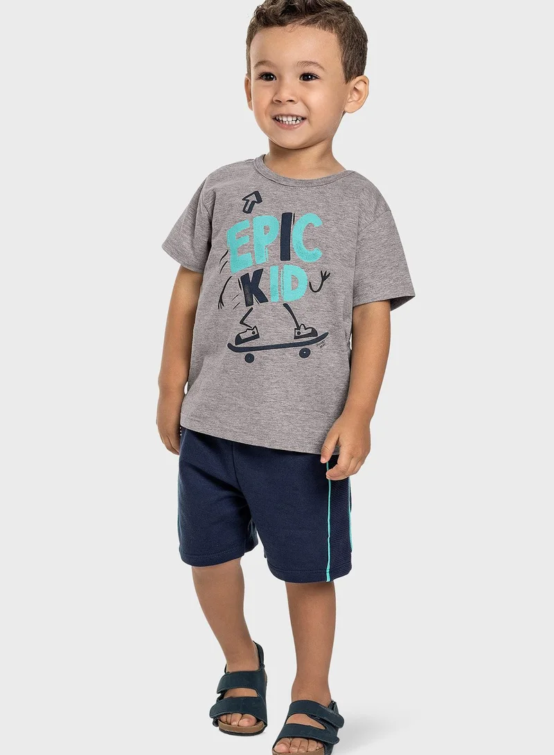 Quimby Infant Printed Causal Short Set