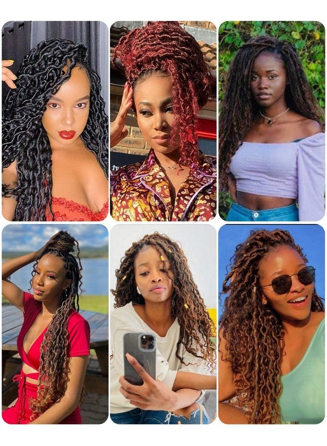 ايجو شعر كروشيه Goddess Locs، 7 حزم، شعر كروشيه مجعد صناعي، 12 بوصة، شعر كروشيه بوهيمي ريفر لوكس مُجعّد مُسبقًا للأطفال والنساء ذوات البشرة السمراء والأطفال (12 بوصة، 7 حزم، 1B30) - Image 4