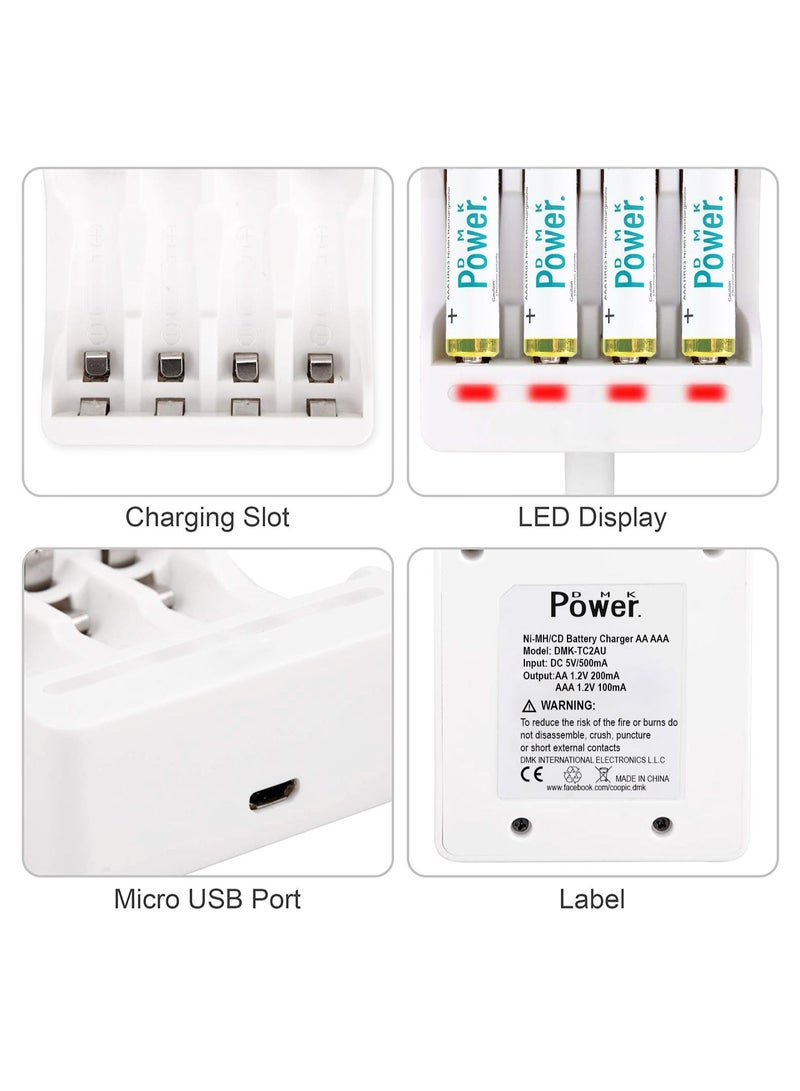DMK Power DMK Power 4pcs AAA Rechargeable Battery with USB Charger  - Image 5