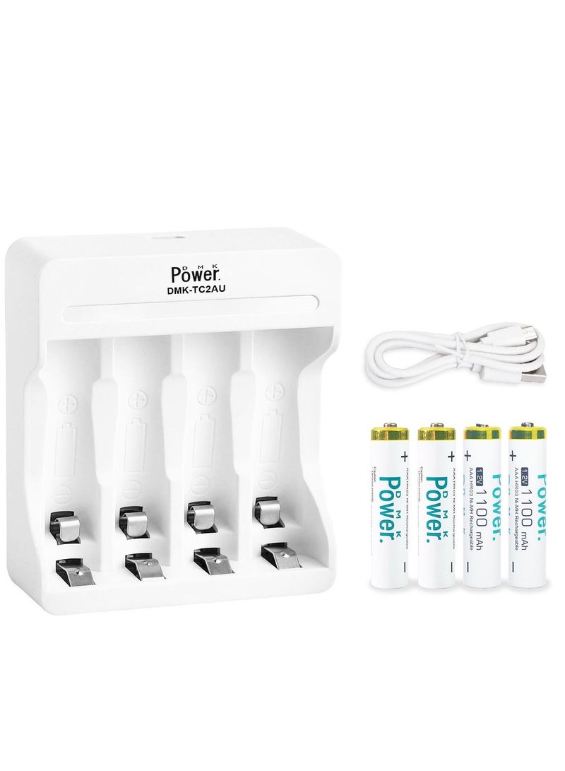 DMK Power DMK Power 4pcs AAA Rechargeable Battery with USB Charger  - Image 1